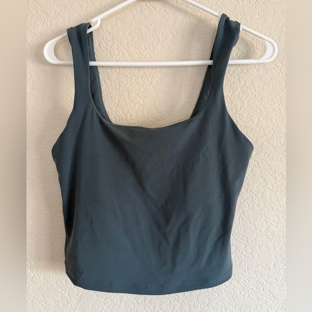 M Athleta Dark lake blue grey Teal active Tank Top